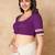 Purple Pure Cotton Round Neck Readymade Blouse