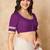 Purple Pure Cotton Round Neck Readymade Blouse