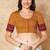 Mustard Pure Cotton Round Neck Readymade Blouse