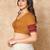 Mustard Pure Cotton Round Neck Readymade Blouse