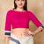 Pink Pure Cotton Boat Neck Readymade Blouse