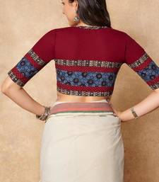 Maroon Pure Cotton Round Neck Readymade Blouse