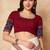 Maroon Pure Cotton Round Neck Readymade Blouse