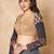 Beige Pure Cotton Readymade Blouse With Hand Block Printed Ajrakh Sleeves