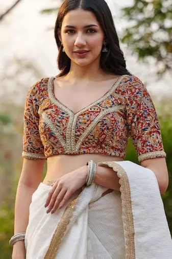 Multicolor Kalamkari Pure Cotton Readymade Blouse