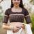 Black Hand Block Printed Ajrakh Pure Cotton Round Neck Readymade Blouse