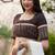 Black Hand Block Printed Ajrakh Pure Cotton Round Neck Readymade Blouse