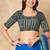 Green Hand Block Printed Ajrakh Pure Cotton Round Neck Readymade Blouse