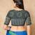 Green Hand Block Printed Ajrakh Pure Cotton Round Neck Readymade Blouse