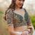 Beige Hand Block Printed Ajrakh Pure Cotton Sweetheart Neck Readymade Blouse