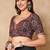 Black Hand Block Printed Ajrakh Pure Cotton Sweetheart Neck Readymade Blouse