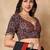 Black Hand Block Printed Ajrakh Pure Cotton Sweetheart Neck Readymade Blouse