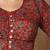 Maroon Hand Block Printed Ajrakh Pure Cotton Round Neck Readymade Blouse