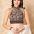 Beige Kalamkari Pure Cotton Stand Collar Readymade Blouse