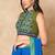 Green Batik Hand Block Printed Pure Cotton Stand Collar Readymade Blouse