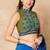 Green Batik Hand Block Printed Pure Cotton Stand Collar Readymade Blouse
