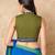 Green Batik Hand Block Printed Pure Cotton Stand Collar Readymade Blouse