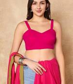 Red Pure Cotton Sleeveless Readymade Blouse