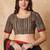 Beige-Black Hand Block Printed Ajrakh Pure Cotton Round Neck Readymade Blouse