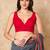 Red Pure Cotton Sleeveless Readymade Blouse