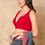 Red Pure Cotton Sleeveless Readymade Blouse