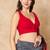 Red Pure Cotton Sleeveless Readymade Blouse