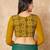 Yellow Hand Block Printed Ajrakh Pure Cotton Round Neck Readymade Blouse