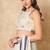 Off White  Pure Cotton Boat Neck Readymade Blouse