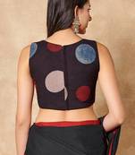 Black Pure Cotton Sleeveless Readymade Blouse