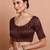 Maroon Brocade Round Neck Readymade Blouse
