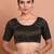 Black Brocade Round Neck Readymade Padded Blouse