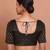 Black Brocade Round Neck Readymade Padded Blouse