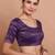 Purple Brocade Round Neck Readymade Blouse
