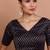 Navy Blue Brocade V Neck Readymade Blouse