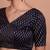 Navy Blue Brocade V Neck Readymade Blouse