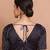 Navy Blue Brocade V Neck Readymade Blouse