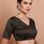 Black Brocade V Neck Readymade Blouse