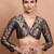 Black Brocade V Neck Readymade Padded Blouse