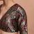 Black Brocade V Neck Readymade Padded Blouse
