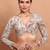 White Georgette Embroidered V Neck Readymade Blouse