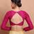Pink Georgette Embroidered V Neck Readymade Blouse