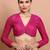 Pink Georgette Embroidered V Neck Readymade Blouse