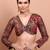 Wine Georgette Embroidered V Neck Readymade Blouse