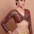 Wine Georgette Embroidered V Neck Readymade Blouse