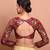 Wine Georgette Embroidered V Neck Readymade Blouse