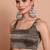 Grey Tissue Sleeveless Readymade Blouse