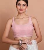 Pink Georgette Embellished Readymade Blouse