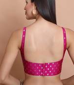 Pink Brocade Sleeveless Readymade Blouse