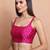 Pink Brocade Sleeveless Readymade Blouse