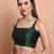 Green Brocade Sleeveless Readymade Blouse